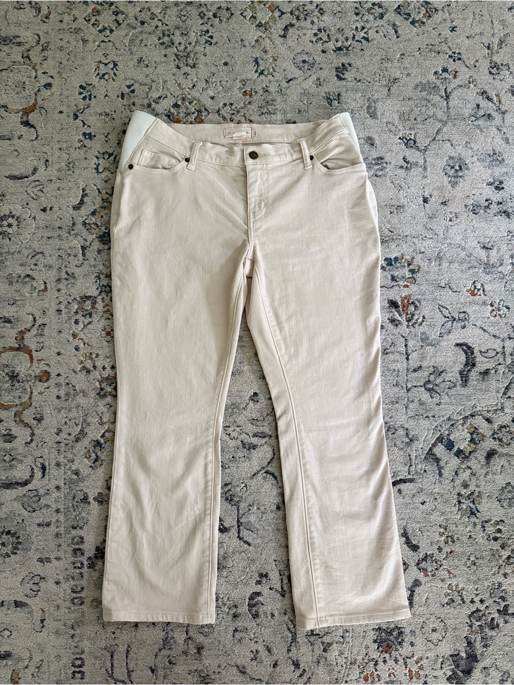 Hatch Cream Straight-Leg Cropped Denim